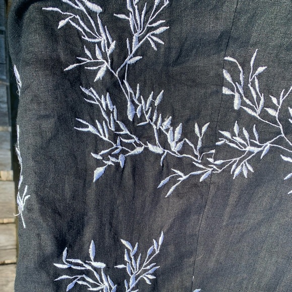 Romantic Embroidered Linen Midi Dress - Picture 4 of 9